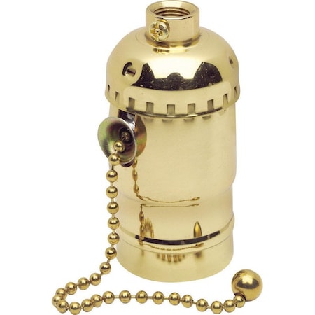 Leviton Leviton Aluminum Incandescent Medium Base Pull Chain Socket 1 pk 19980-0PG